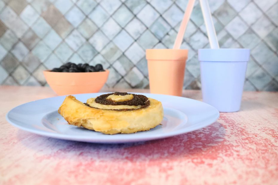 Pastry on Blue Pastel Plate