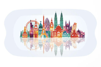 World Landmarks Earth Wave Tray