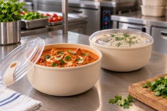 1.8L PullBox Food Containers in Kitchen Setting with Curry and Rice