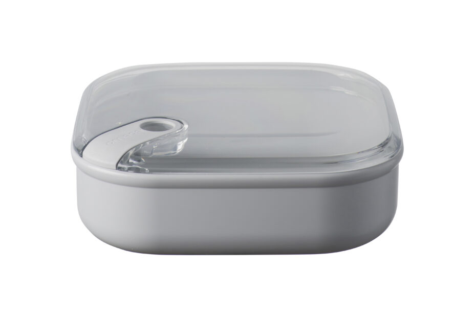 PullBox 1L Flat Square Container Grey