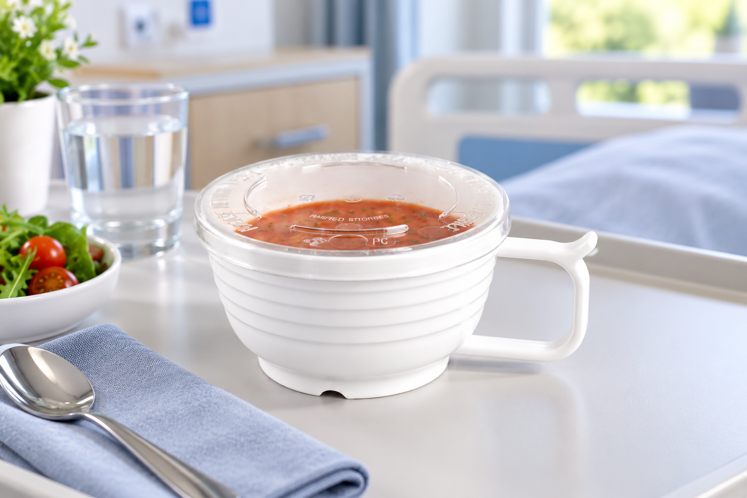 White Hi Heat Cup & Lid in Hospital Setting