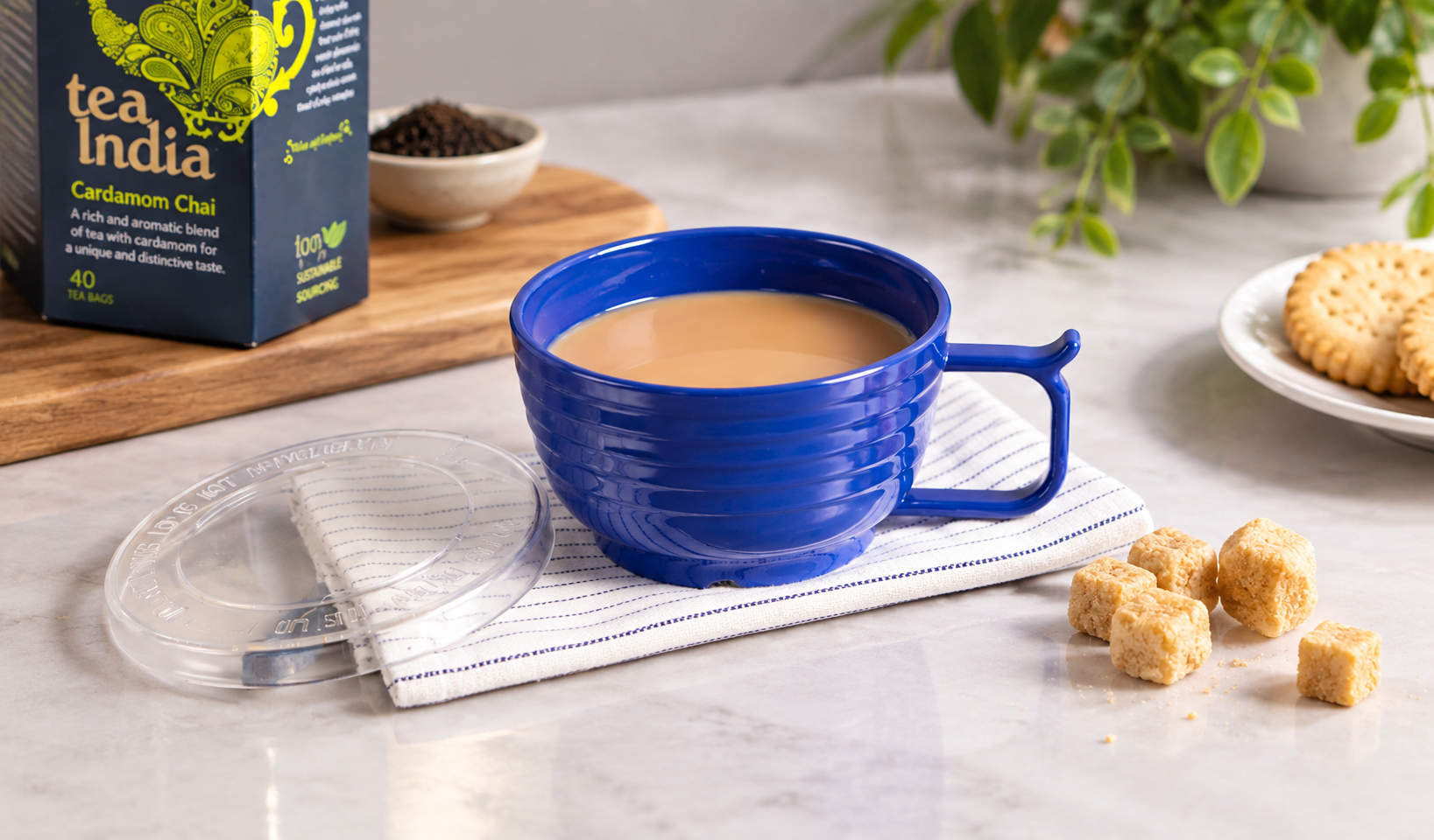 Royal Blue Hi Heat Cup with Tea