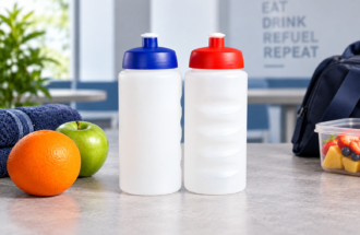 Economy Water Bottles in Canteen Setting