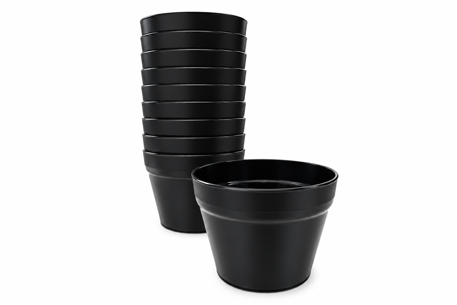 Black MultiPots | Pack of 10 | Polypropylene