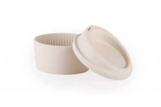 Sip Lid & Sleeve for Coffee To Go In Smokey White