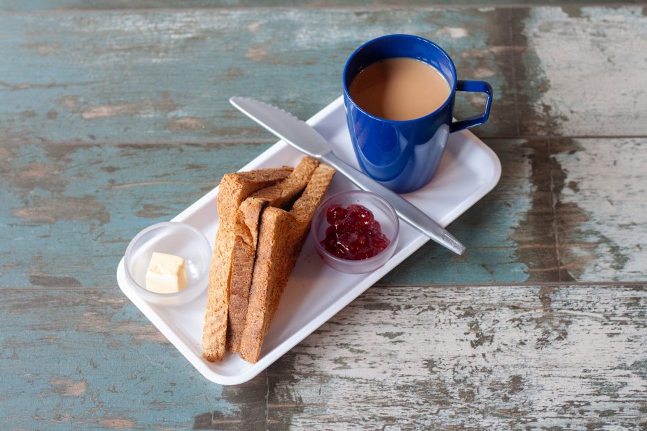 Tea and Toast on Individual Serving Platter