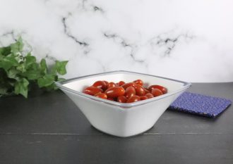 Medium Square White Display Bowl with Cherry Tomatoes