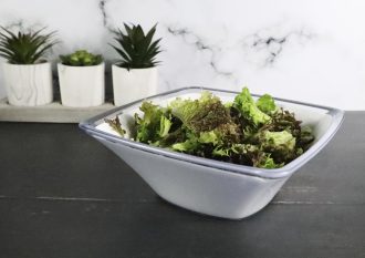 Large Square White Display Bowl with Salad