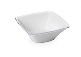 Large Square Display Bowl in White Acrylic