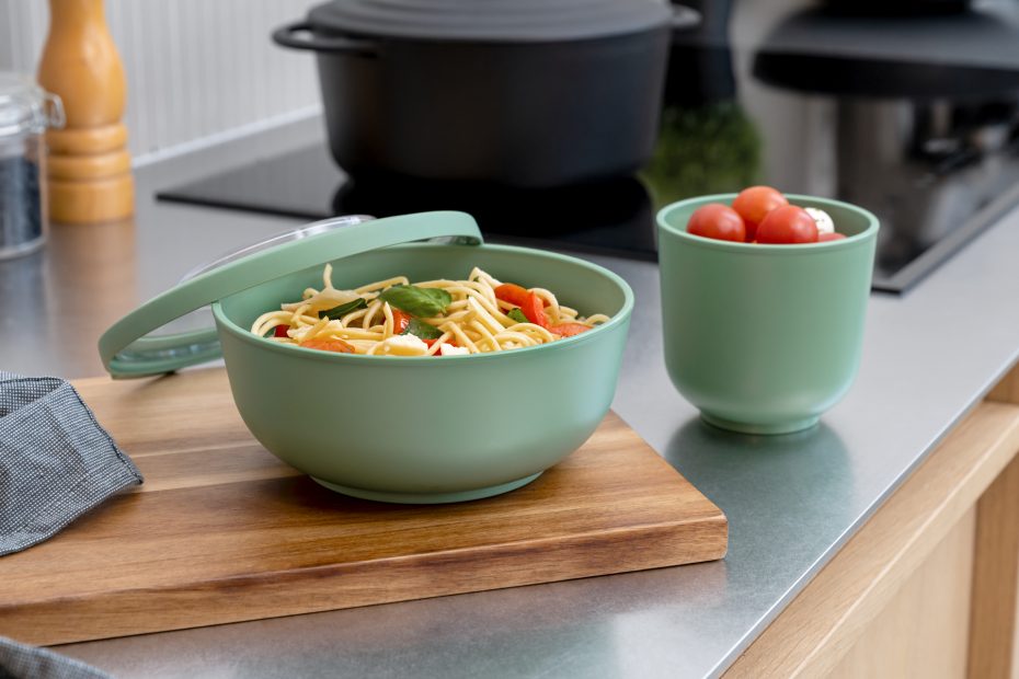 Sage Green Tylla Bowl with Cherry Tomatoes