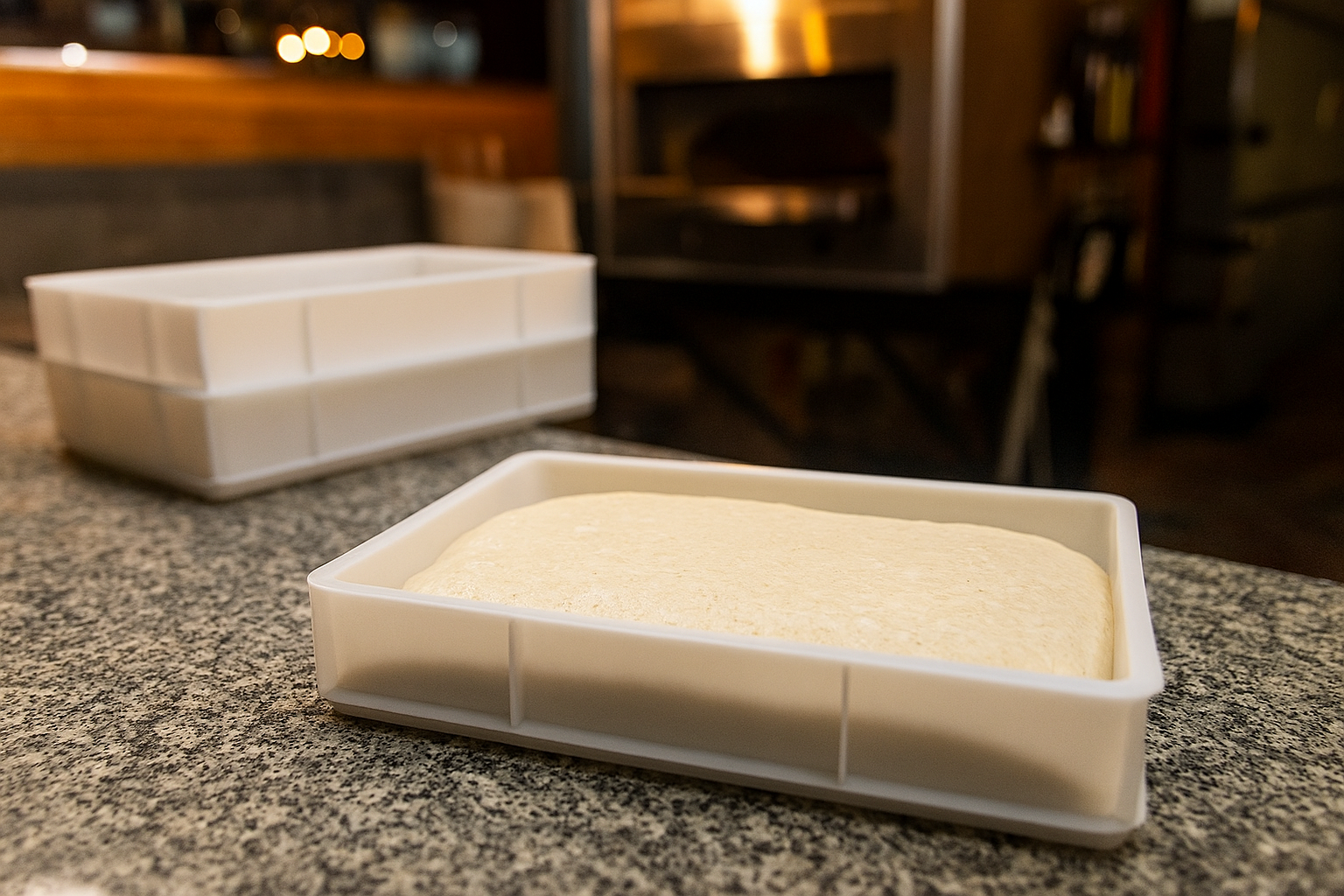 Dough Proofing in GN Container in Pizzeria Setting