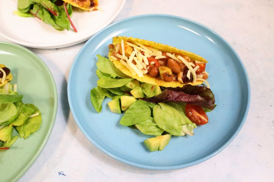 Lunch Served on Blue Speckled Walled Plate