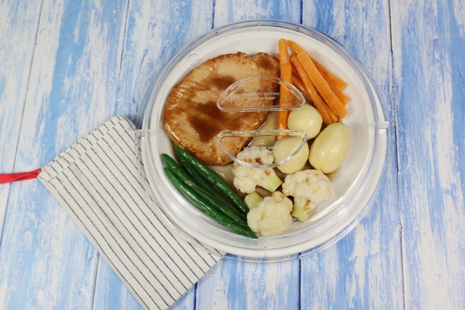 Clear Hi Heat High Cover with White Dinner Plate
