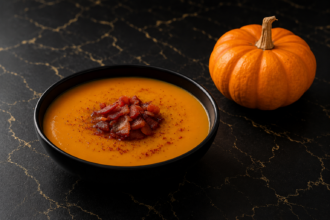 Pumpkin Soup in 15cm Odyssey Black Bowl