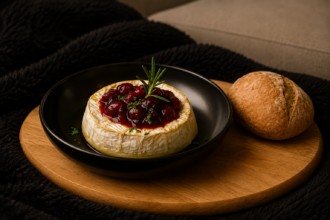 Odyssey Black Walled Bowl with Elegant Baked Camembert Dish