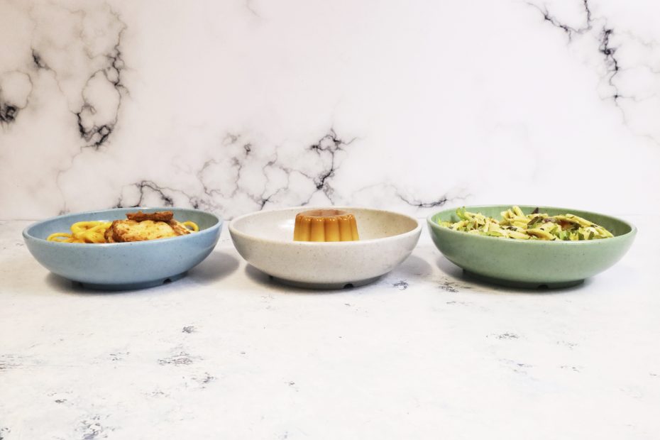 Speckled 15cm Walled Bowls with Savoury Dishes and Dessert