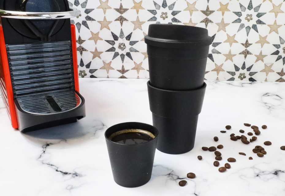Black Espresso Cup with Extra Large Coffee To Go