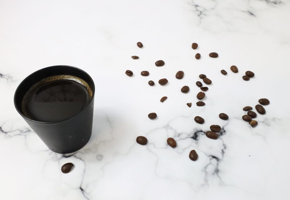 Shot Of Espresso in Black Espresso Coffee To Go