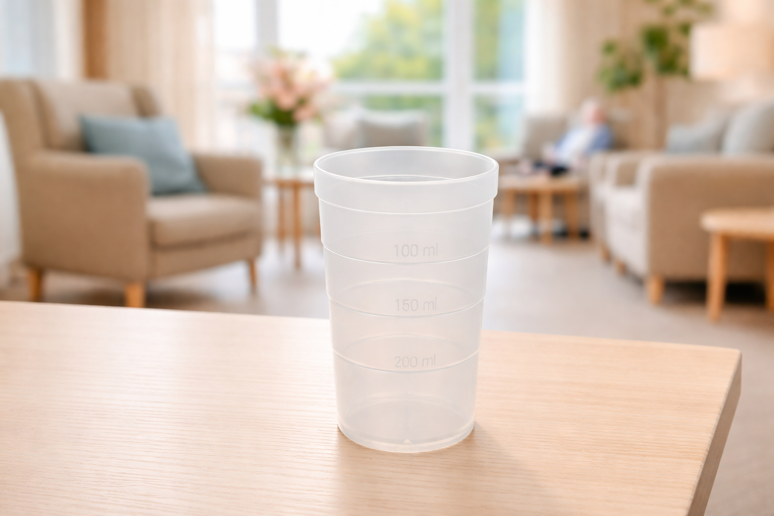 Graduated Drink Tumbler in Care Home Setting