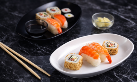 Premium Range with Sushi in Deep Oval Dishes