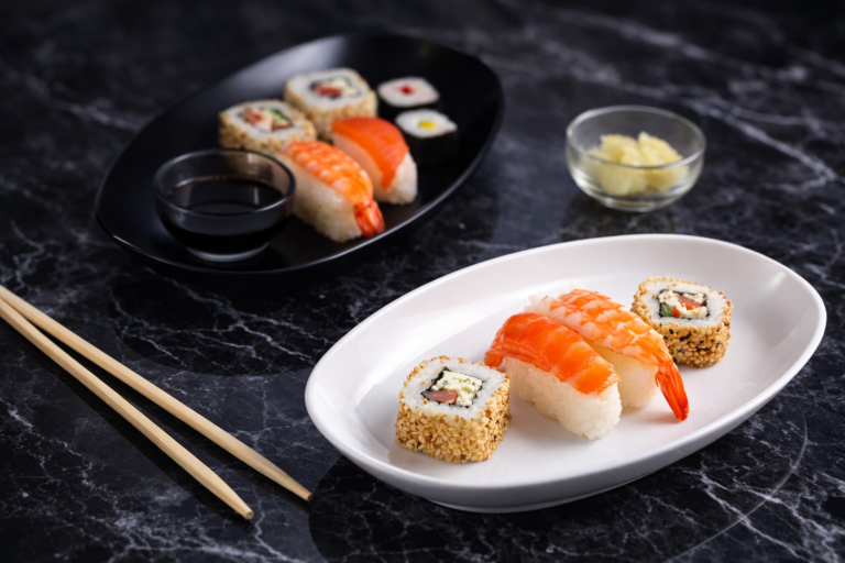 Premium Range with Sushi in Deep Oval Dishes