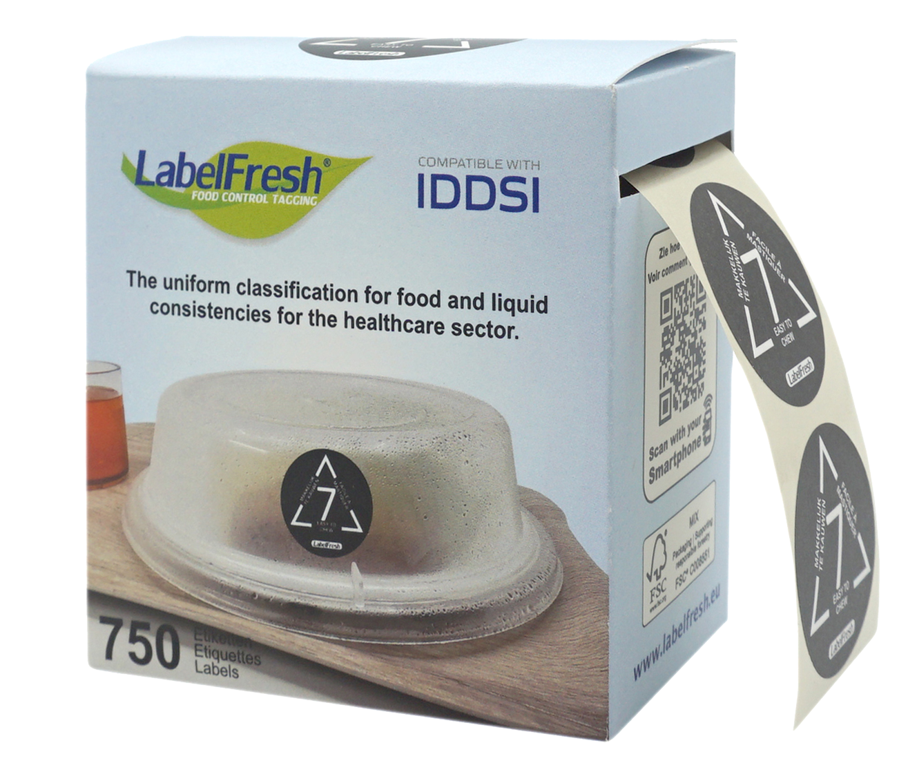 IDDSI Labels for Dysphagia Diet | 750 per Box • Harfield Tableware