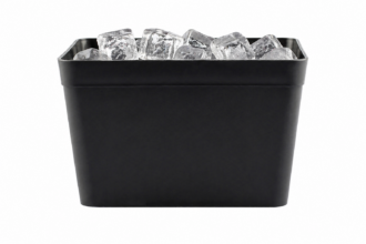 Black Ice Cube Bucket with Ice Cubes