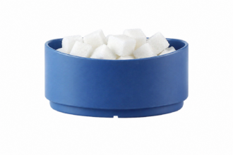 Blue Sugar Bowl with Sugar Cubes
