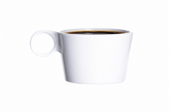White Cup with Handle with Black Coffee