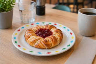 Danish Pastry on Diamond Patterned Small Plate