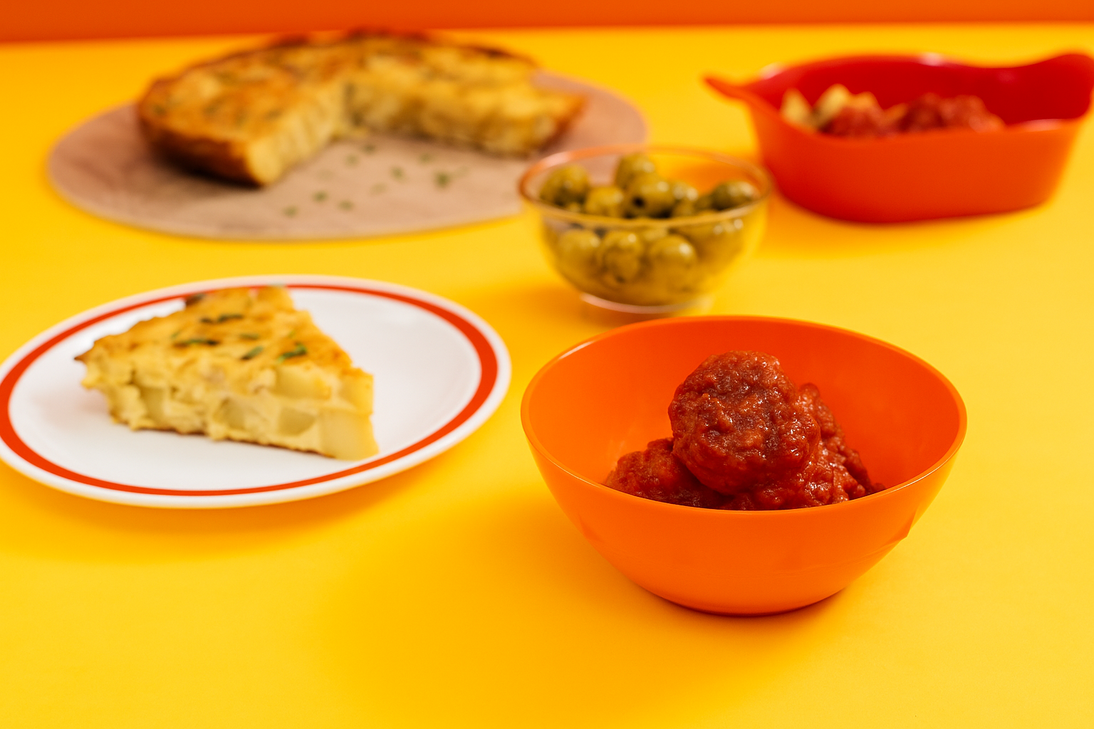 Small Orange Bowl with Tapas