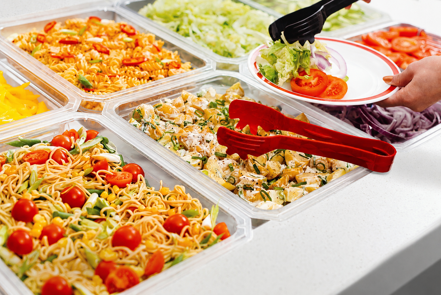 Self Service Salad Bar with Clear Half Gastornorms