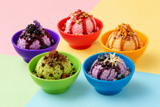 Sundae Dishes in range of colours with Ice Cream Desserts